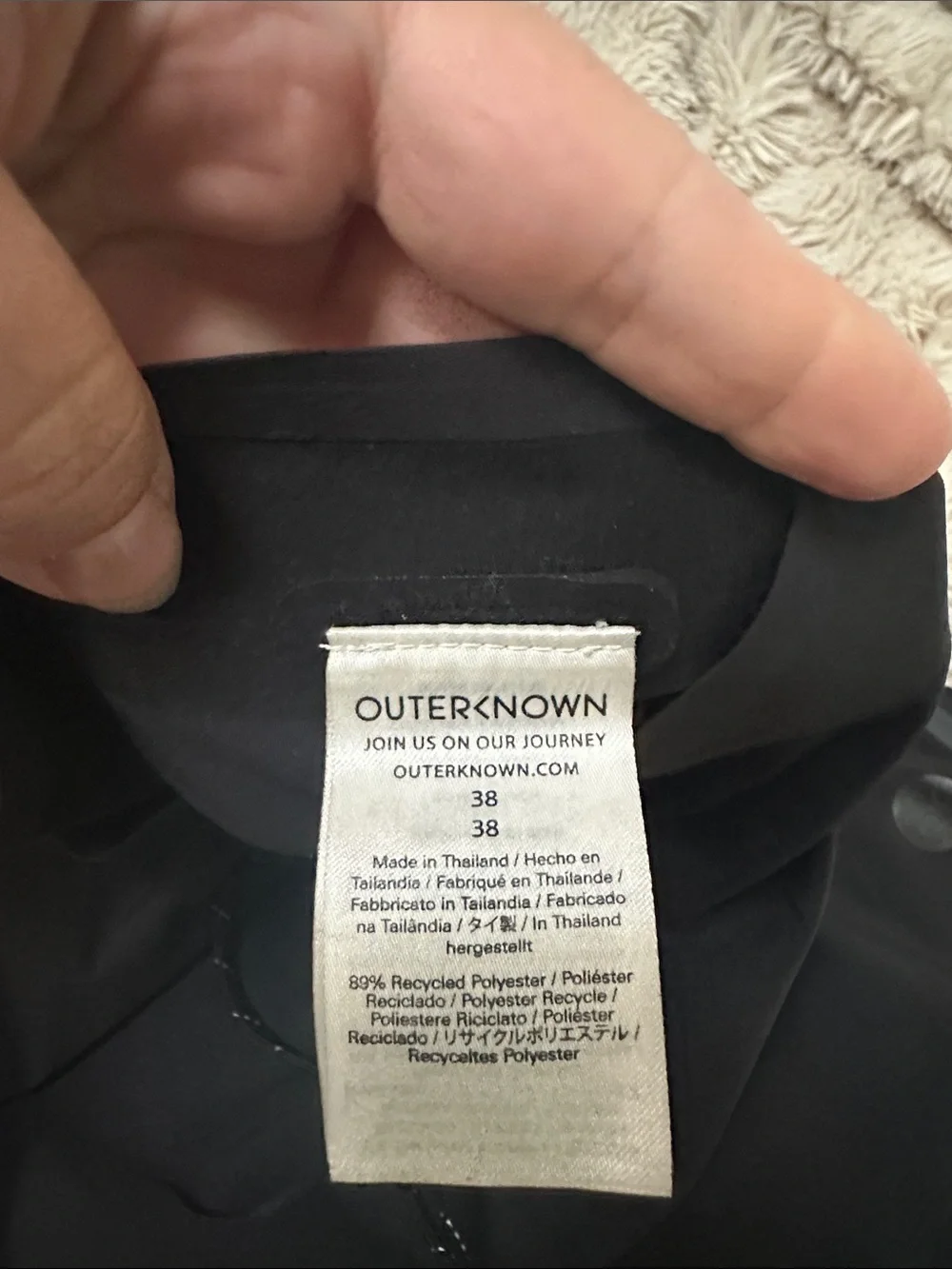 Outerknown Men's Black Boardshorts with Subtle Reflective Trim